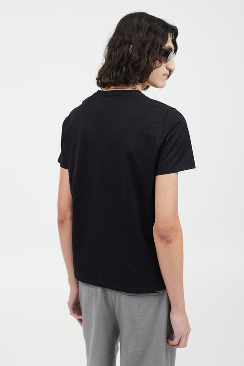 Prada Black Logo Patch T-Shirt