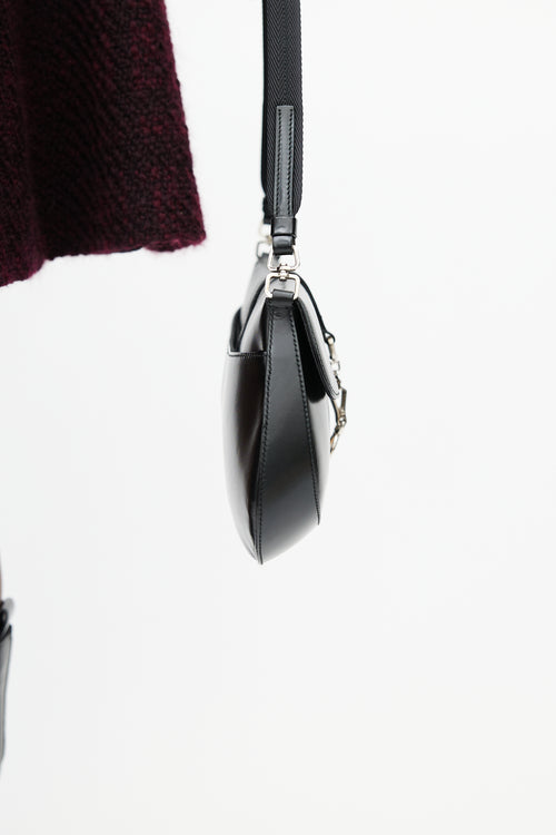 Prada Black Mini Spazzolato Shoulder Bag