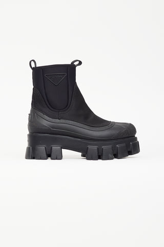 Prada Black Monolith Nylon Gabardine Boot