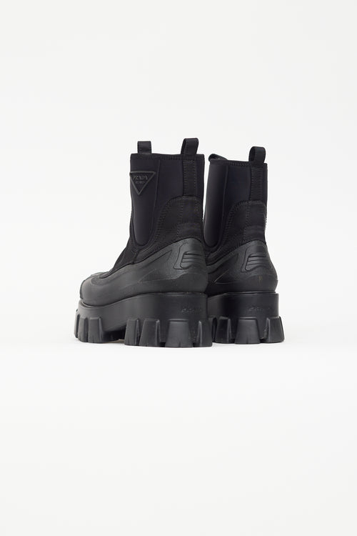 Prada Black Monolith Nylon Gabardine Boot