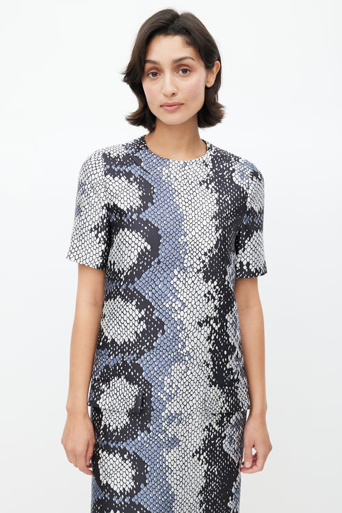 Prada Black 
Multicolour Print Dress