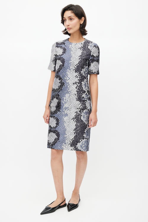 Prada Black 
Multicolour Print Dress