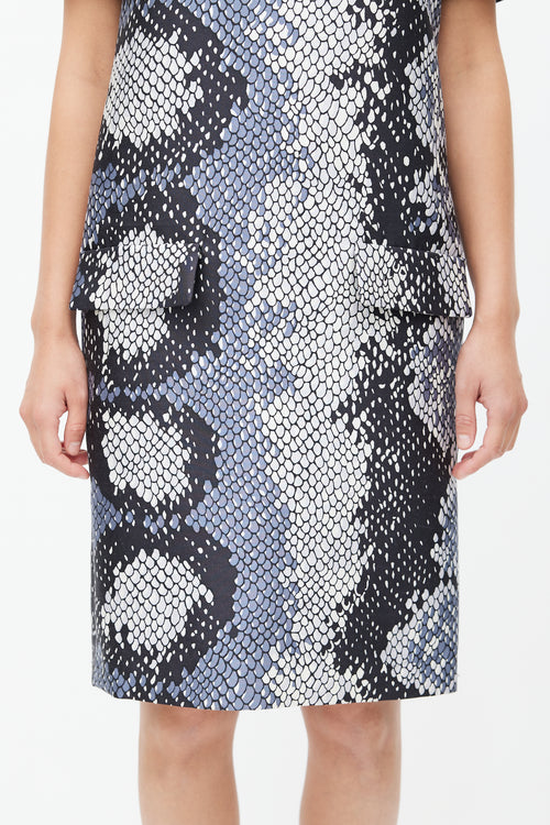 Prada Black 
Multicolour Print Dress