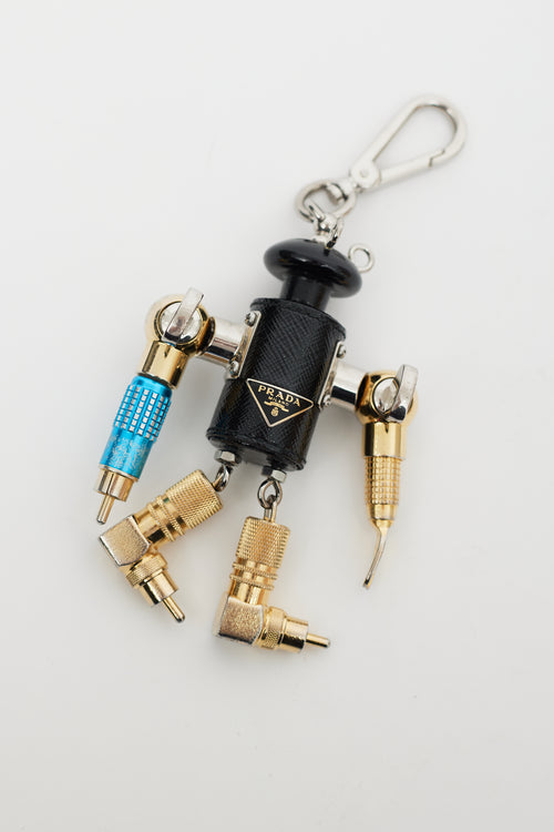 Prada Black 
Multi Robot Keychain