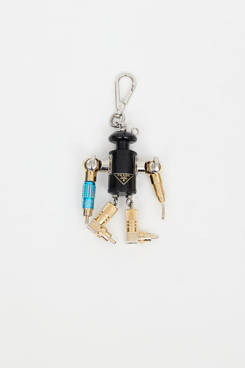 Prada Black 
Multi Robot Keychain