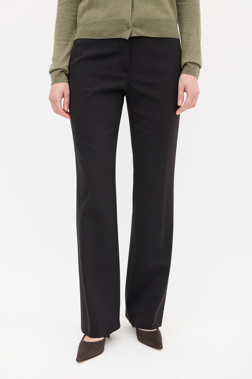 Prada Black Nylon Bootcut Trouser