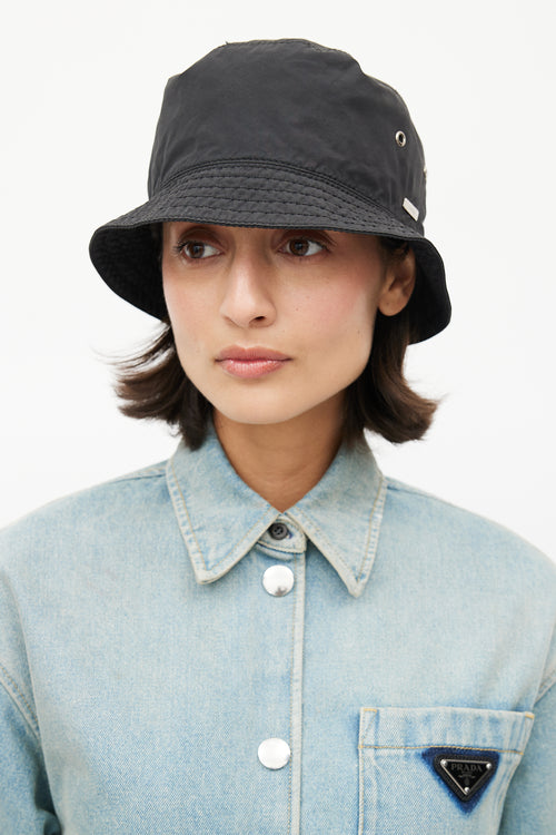 Prada Black Nylon Bucket Hat