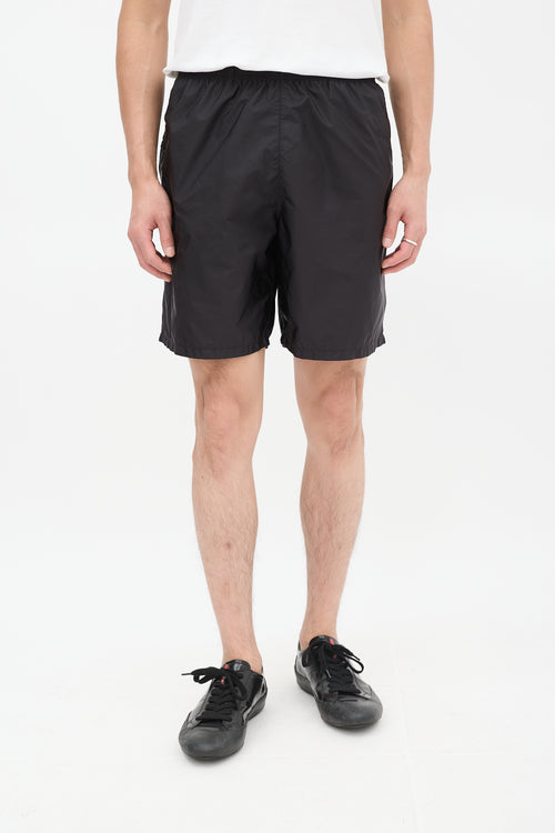 Prada Black Nylon Drawstring Shorts