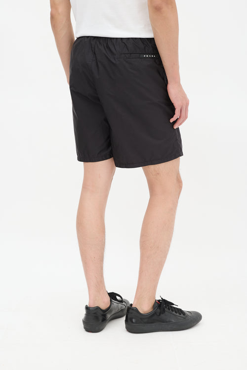 Prada Black Nylon Drawstring Shorts