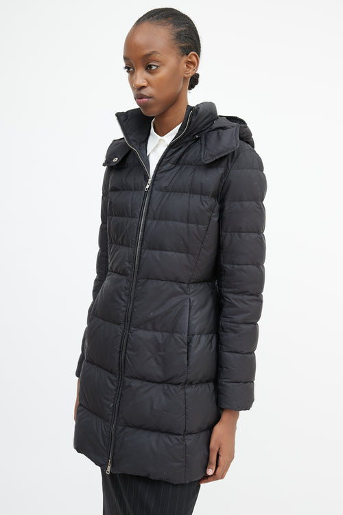 Prada Black Nylon Hooded Down Coat