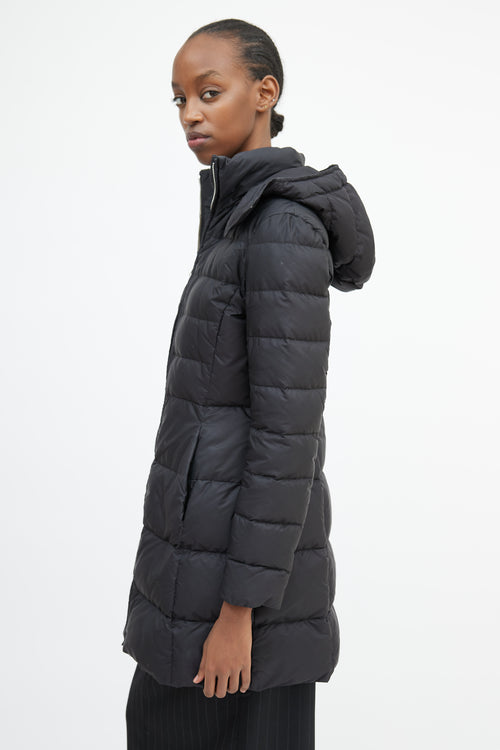 Prada Black Nylon Hooded Down Coat