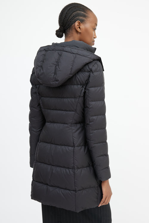 Prada Black Nylon Hooded Down Coat