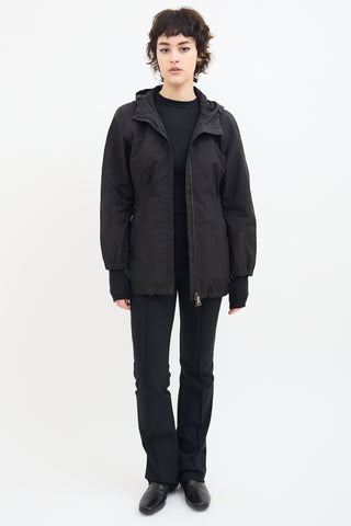 Prada Black Nylon Hooded Jacket