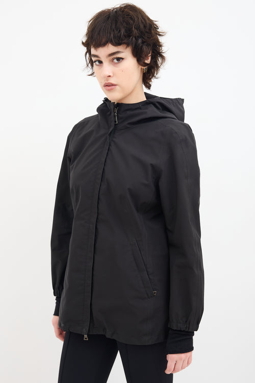 Prada Black Nylon Hooded Jacket