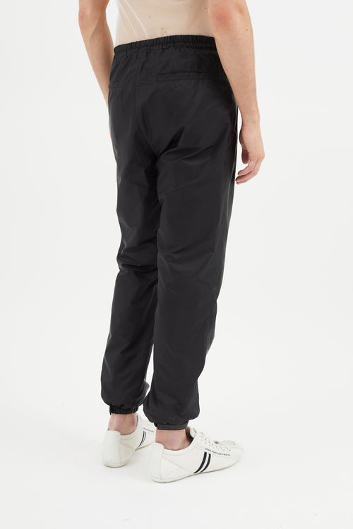 Prada Black Nylon Leather Trouser