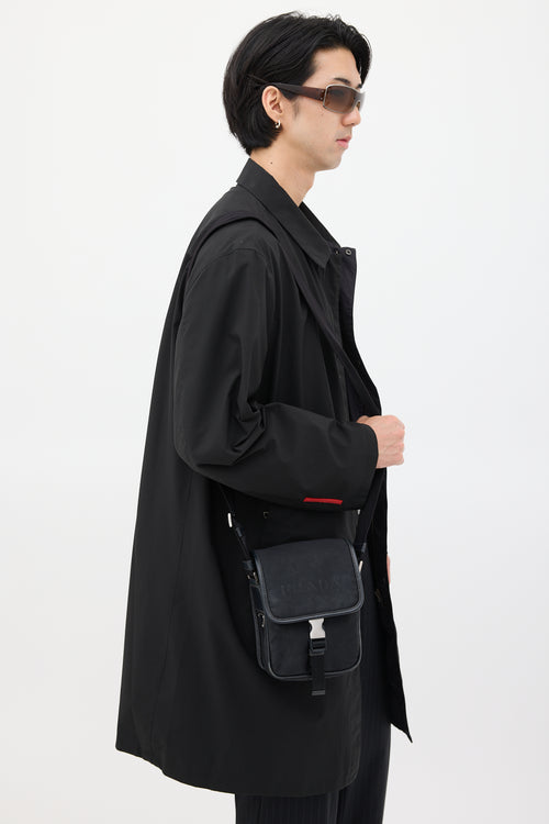 Prada Black Nylon Logo Crossbody Bag