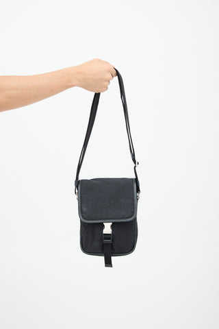 Prada Black Nylon Logo Crossbody Bag