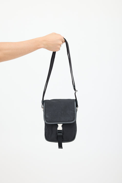 Prada Black Nylon Logo Crossbody Bag