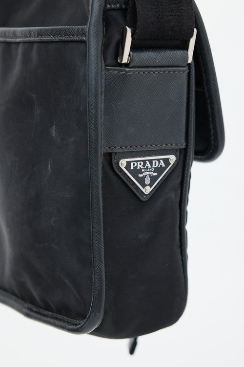 Prada Black Nylon Logo Crossbody Bag