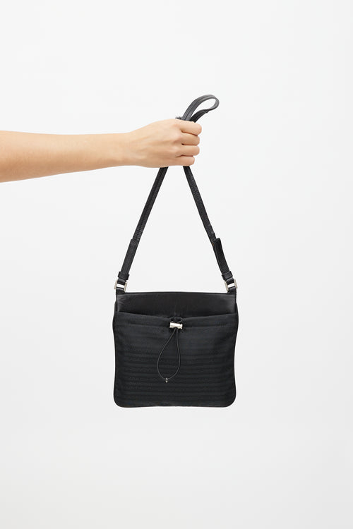 Prada Black Nylon Mesh Monogram Bag