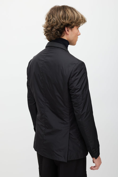 Prada Black Nylon Padded Blazer