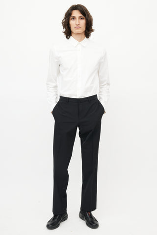 Prada Black Nylon Pleated Trouser