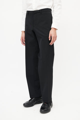 Prada Black Nylon Pleated Trouser