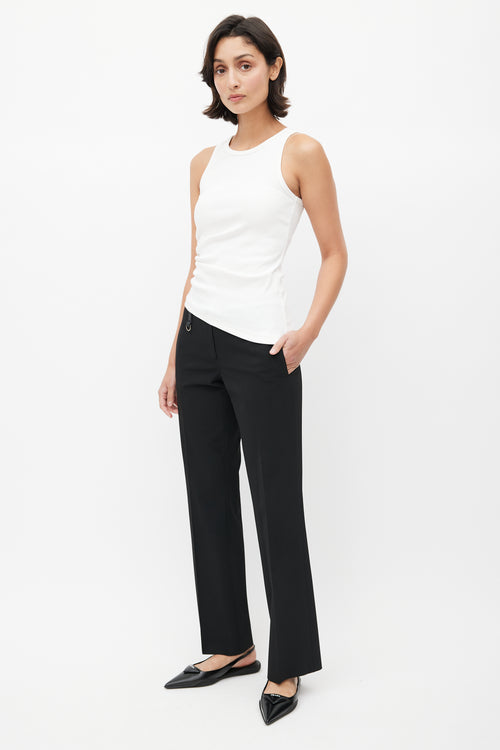 Prada Black Nylon Pleated Trouser