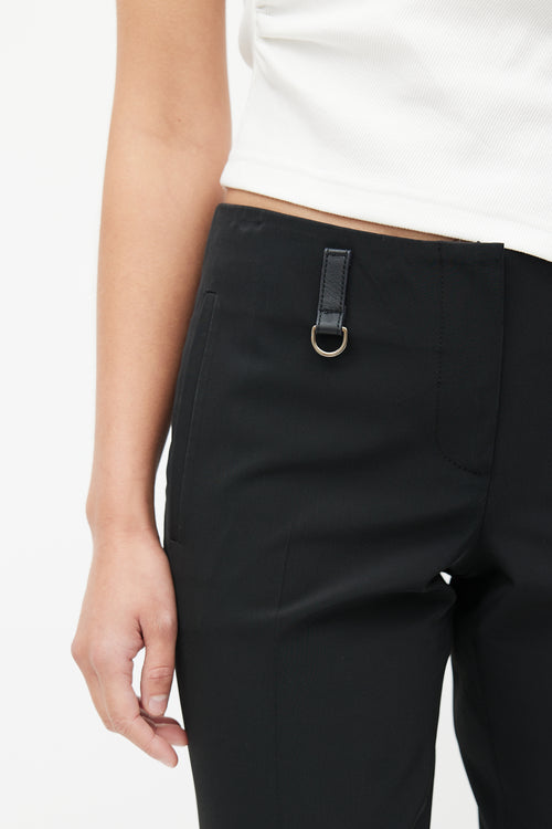 Prada Black Nylon Pleated Trouser