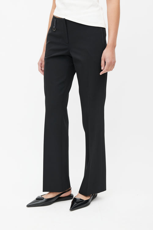 Prada Black Nylon Pleated Trouser