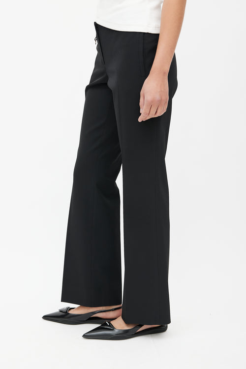 Prada Black Nylon Pleated Trouser