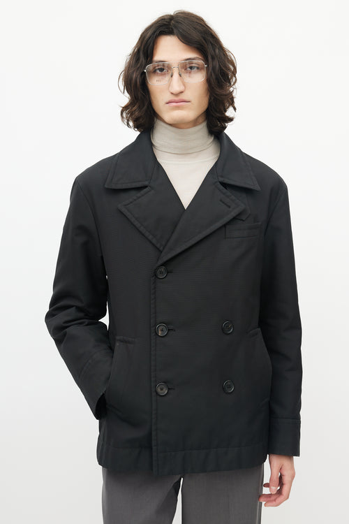 Prada Black Nylon Shearling Jacket