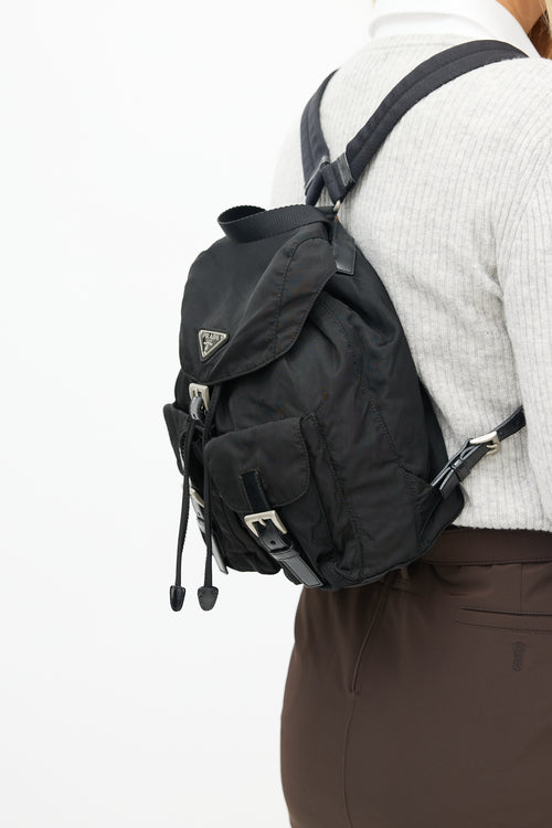 Prada Black Nylon Small Backpack