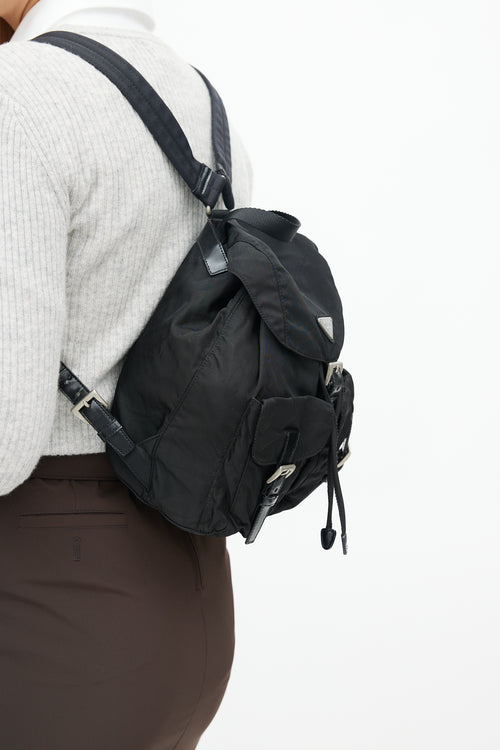 Prada Black Nylon Small Backpack