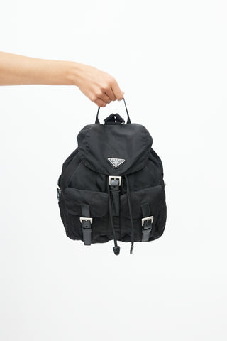 Prada Black Nylon Small Backpack