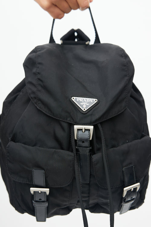 Prada Black Nylon Small Backpack