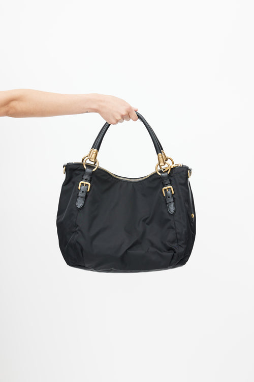 Prada Black Nylon Top Handle Bag