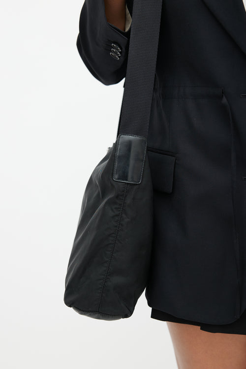 Prada Black Nylon Messenger Crossbody Bag