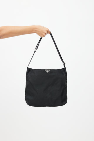 Prada Black Nylon Messenger Crossbody Bag