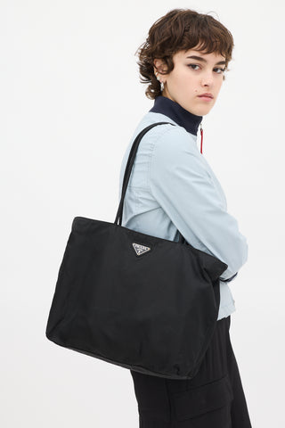 Prada Black Nylon Tote Bag