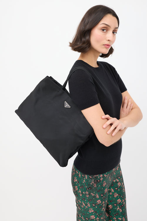 Prada Black Tessuto Nylon City Tote Bag