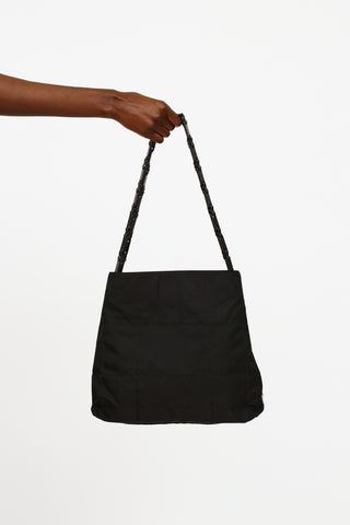 Prada Black Tessuto Chain Shoulder Bag