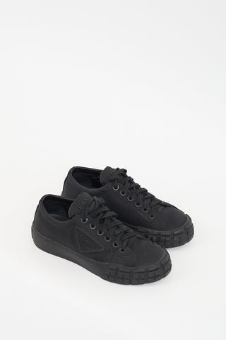 Prada Black Nylon Wheel Cassetta Low Sneaker