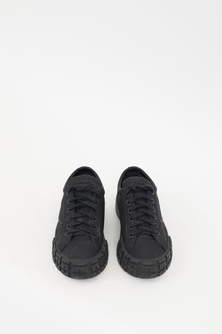 Prada Black Nylon Wheel Cassetta Low Sneaker