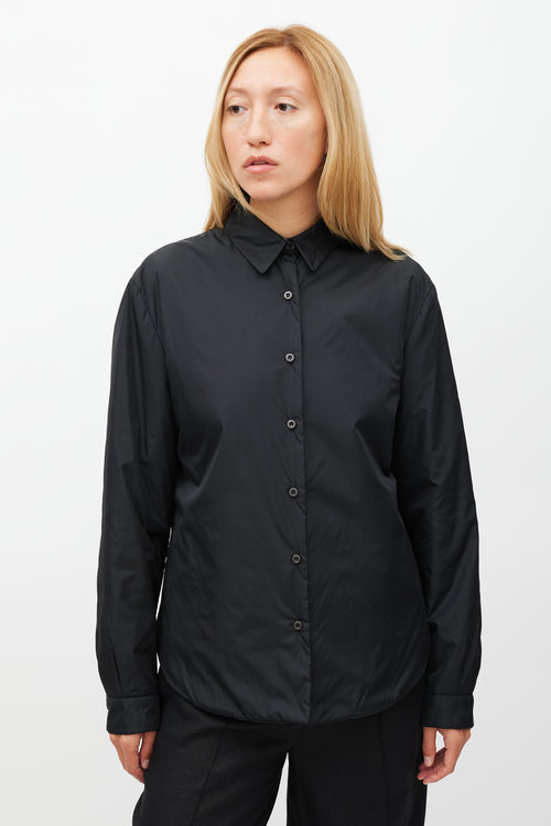 Prada Black Padded Nylon Shirt