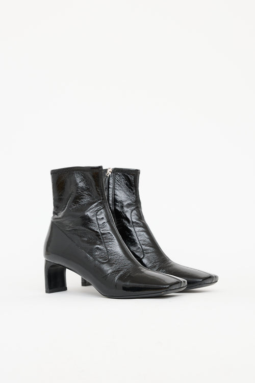 Prada Patent Ankle High Heel Boot