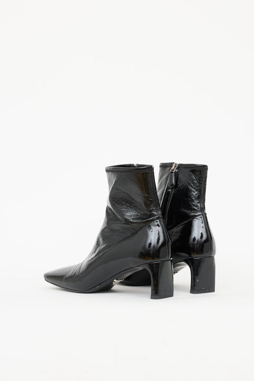 Prada Patent Ankle High Heel Boot