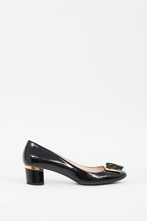 Prada Black Patent Leather Knot Pump