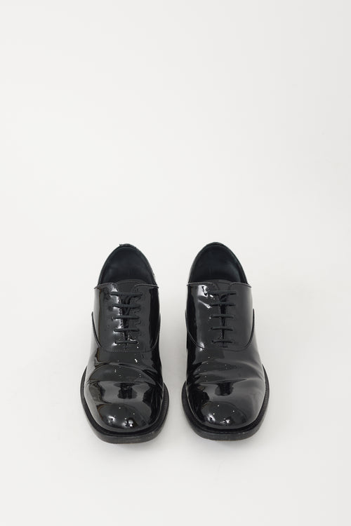 Prada Black Patent Leather Oxford