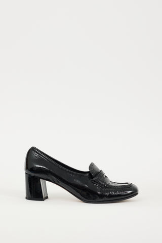 Prada Black Patent Leather Loafer Pump